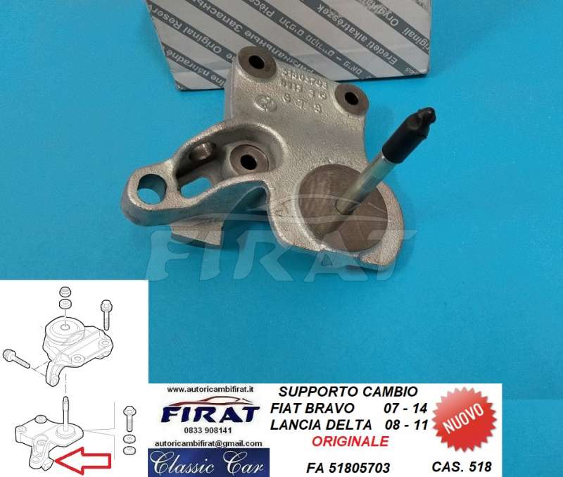 SUPPORTO CAMBIO FIAT BRAVO 07-> LANCIA DELTA 08-> (51805703)
